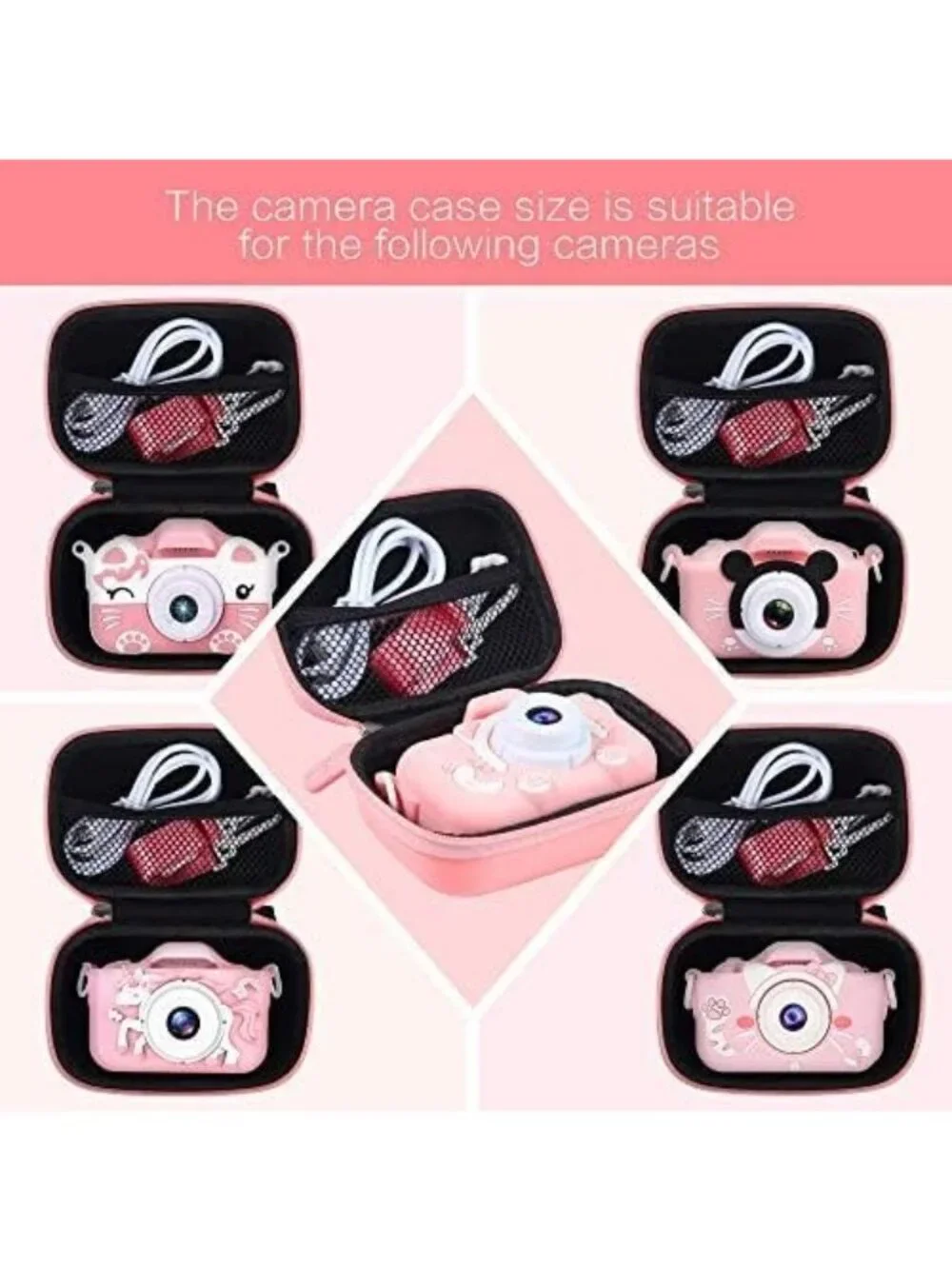 Pink Digital Camera Case – Compact Protective zip Travel Pouch, universal
